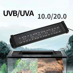 Uva + uvb réptil espectro completo luz led tartaruga lagarto cobra terrário banho de sol lâmpada de calor 10.0 20.0 lâmpada solar banho de sol lâmpada de calor - Image 1