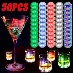 Luzes LED Luminous Coaster, Bar, KTV, Festa de Casamento, Copo Cocktail Drink, Iluminação Vaso, Garrafa Adesivos, Decoração, 6cm, 50Pcs - Image 1