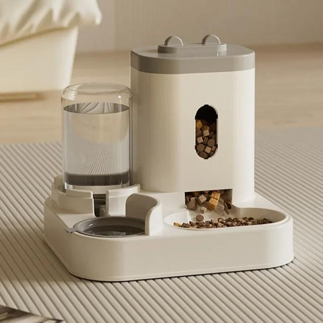 Alimentador Automático com Fonte de Água e Tigela Elevada para Cães e Gatos com Grande Capacidade