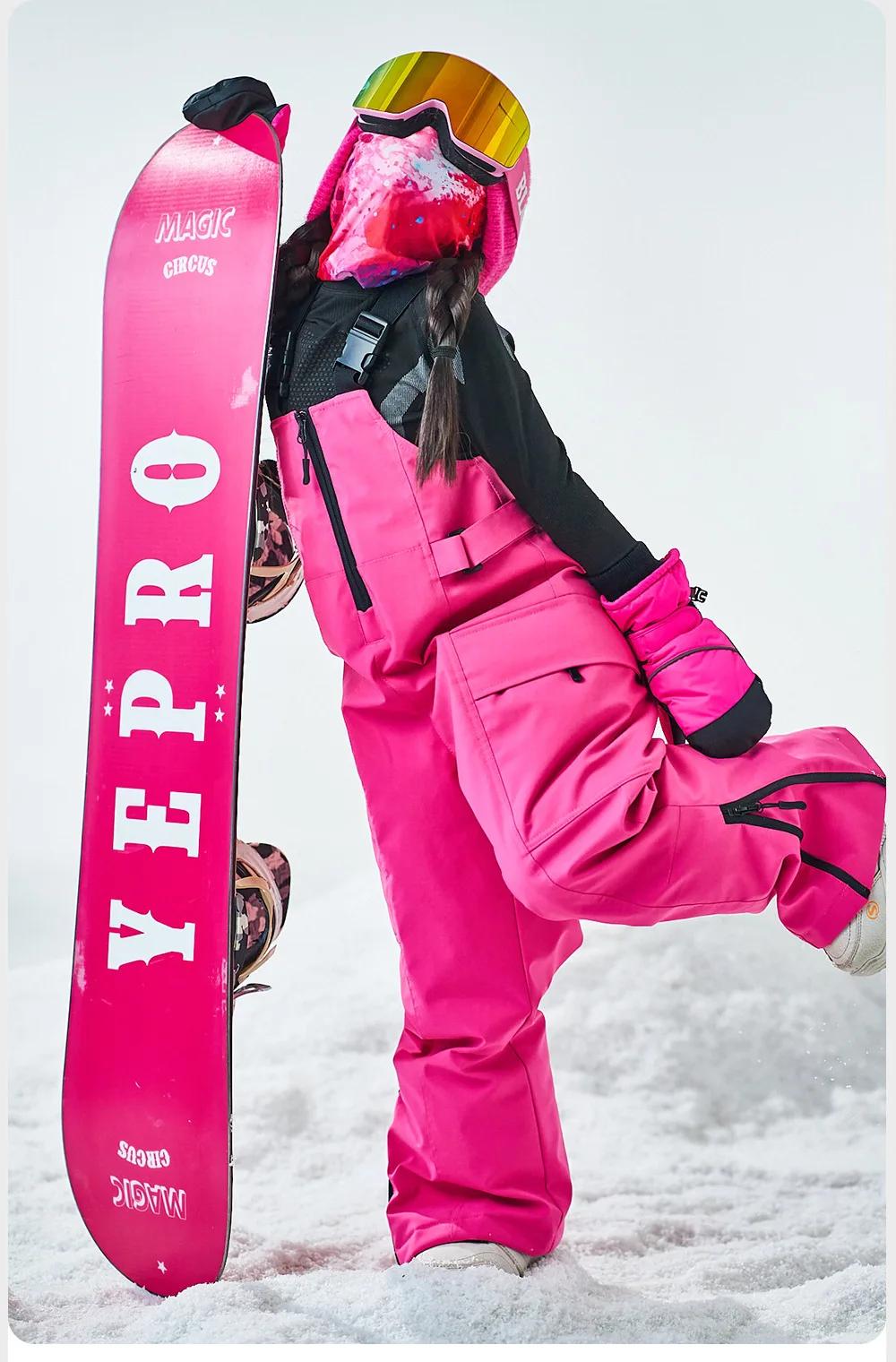 Terno de esqui profissional para meninas inverno quente roupas de snowboard esporte ao ar livre neve wear grosso à prova dwaterproof água crianças jaqueta de esqui calça - Image 1