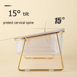 Transparente Pé Alto Duplo Pet Bowl com suporte dourado, Alimentador de água levantada, Cat Food Feeder, Dog Bowl Supplies - Image 5