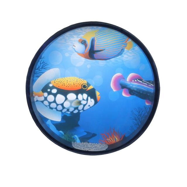 Tambor de mão de 10 polegadas com contas de onda oceânica - Instrumento de percussão que traz o som suave do mar