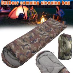 Camuflagem impermeável caminhadas saco de dormir, envelope camping portátil, colcha de algodão ultraleve, inverno - Image 2
