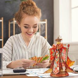 Piececool modelo kits de construção vestido casamento chinês 3d metal quebra-cabeça brinquedos diy para adolescente - Image 2