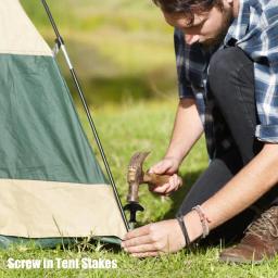 Portable T-Shaped Camping Tent Stake Pegs, aço carbono, parafuso, estacas de barraca para quintal - Image 2