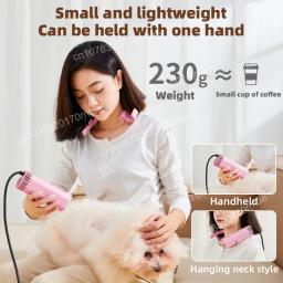 Portátil Pet cabelo secador para cães, velocidade do vento silencioso, alta potência, pescoço pendurado, cabelo puxando máquina, secagem rápida, beleza, 38 m/s - Image 3