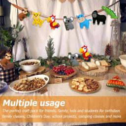 Selva Animais Costura Craft Kit para Crianças, DIY Artesanato e Costurar Set, Iniciantes, pelúcia feltro ornamentos de pelúcia, 14pcs - Image 4