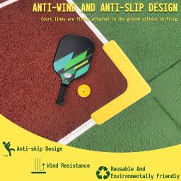 Pickleball Tribunal linhas marcador Kit, Anti-derrapante e resistente ao vento, Throw Down marcadores, Net para Tribunal ao ar livre, 28Pcs - Image 3