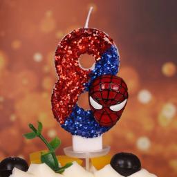 Maravilhas Spiderman Luz De Cera, Dígitos 0-9 Vela, Figuras De Ação Anime, Topper De Bolo, Aniversário, Decoração De Aniversário, Acessório De Festa - Image 2