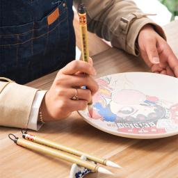 2 pçs cerâmica argila branca nuvem escrita escova de bambu pólo pintura cor enchimento cerâmica diy overglaze/underglaze pintura ferramentas - Image 2