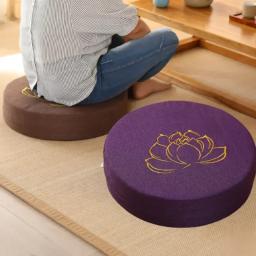 Almofada de meditação para ioga, redonda, espessada, bordada, lótus, com encosto e travesseiro, 40*6cm, tatami é removível e lavável - Image 5