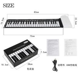Irin 49 teclas piano eletrônico mão enrolar piano silicone teclado portátil instrumento musical dobrável iniciando órgão eletrônico - Image 5