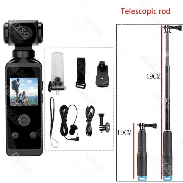 Câmera de Ação 4K Ultra HD Compacta com Rotação de 270°, Wi-Fi e Estojo Impermeável para Vlogs, Viagens e Esportes em Bicicleta