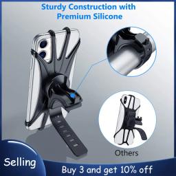 Suporte do telefone móvel da bicicleta universal, telefone celular, GPS, silicone, motocicleta, bicicleta, ciclismo, suporte do guiador, suporte, 2pcs - Image 5