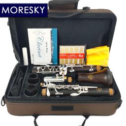 MORESKY-Clarinete Banhado a Prata, Clarinete Bb Ebony Wood, Sib Klarnet, 17 Chaves, M601 - Image 1