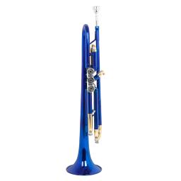 SLADE-Bb Tone Azul Trompete Com Válvula De Pressão, Corpo De Latão, Colorido, Instrumento Chave Dourada, Acessórios De Limpeza - Image 3