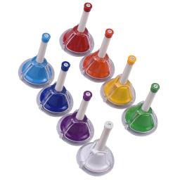 Handbell colorido para crianças, sino de metal diatônico, kit de sinos de percussão manual, brinquedo musical para crianças, aprendizado e ensino, 8 notas - Image 1