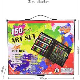 Conjunto de arte para meninos e meninas, marcadores, lápis de cera, caneta, desenho, ferramentas de pintura do artista, presentes de aniversário, 150-208 pcs - Image 5