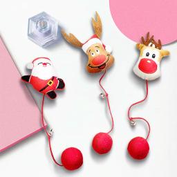 Brinquedo do gato do luxuoso do Natal com sino, Bastões interativos do animal de estimação, Tease bonito, Santa dos desenhos animados, Decoração da árvore do Natal, Ano novo - Image 2