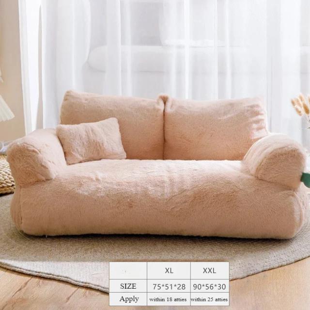 Cama de gato e sofá lavável de pelúcia luxuosa e confortável para cães médios e grandes