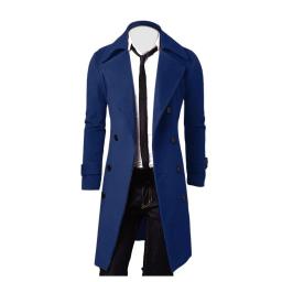 Casaco longo trespassado masculino, jaqueta de outono, cor sólida, auto-cultivo, alta qualidade, marca de moda - Image 5