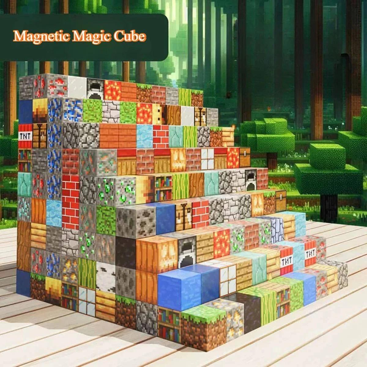 Blocos de construção magnéticos meu mundo cubo magnético conjunto para menino menina criança idade 3 + diy modelo crianças haste brinquedo sensorial presente - Image 1