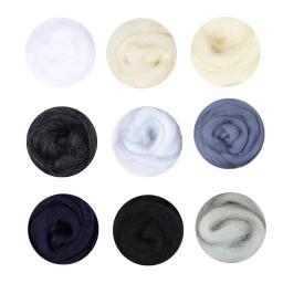 66s série de cores básicas fibra de lã para agulha felting molhado felting lã felting artesanal fiação diy artesanato materiais - Image 1