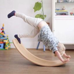 Madeira curvo Balance Board para crianças, Gangorra Yoga Fitness Equipment, Brinquedos Indoor, Outdoor Sports Gift, Kids Play Game, 2022 - Image 1