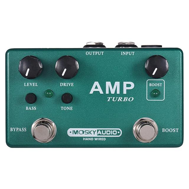 Amp Turbo Boost Overdrive Moskyaudio: Pedal de Guitarra Efeito com Invólucro Metálico e Limpo Booster para Instrumentos Musicais