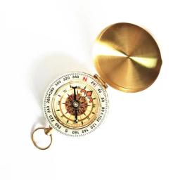 Bússola de cobre de latão portátil dourado, navegação com display noctilucência, acampamento ao ar livre e caminhadas, novo - Image 2