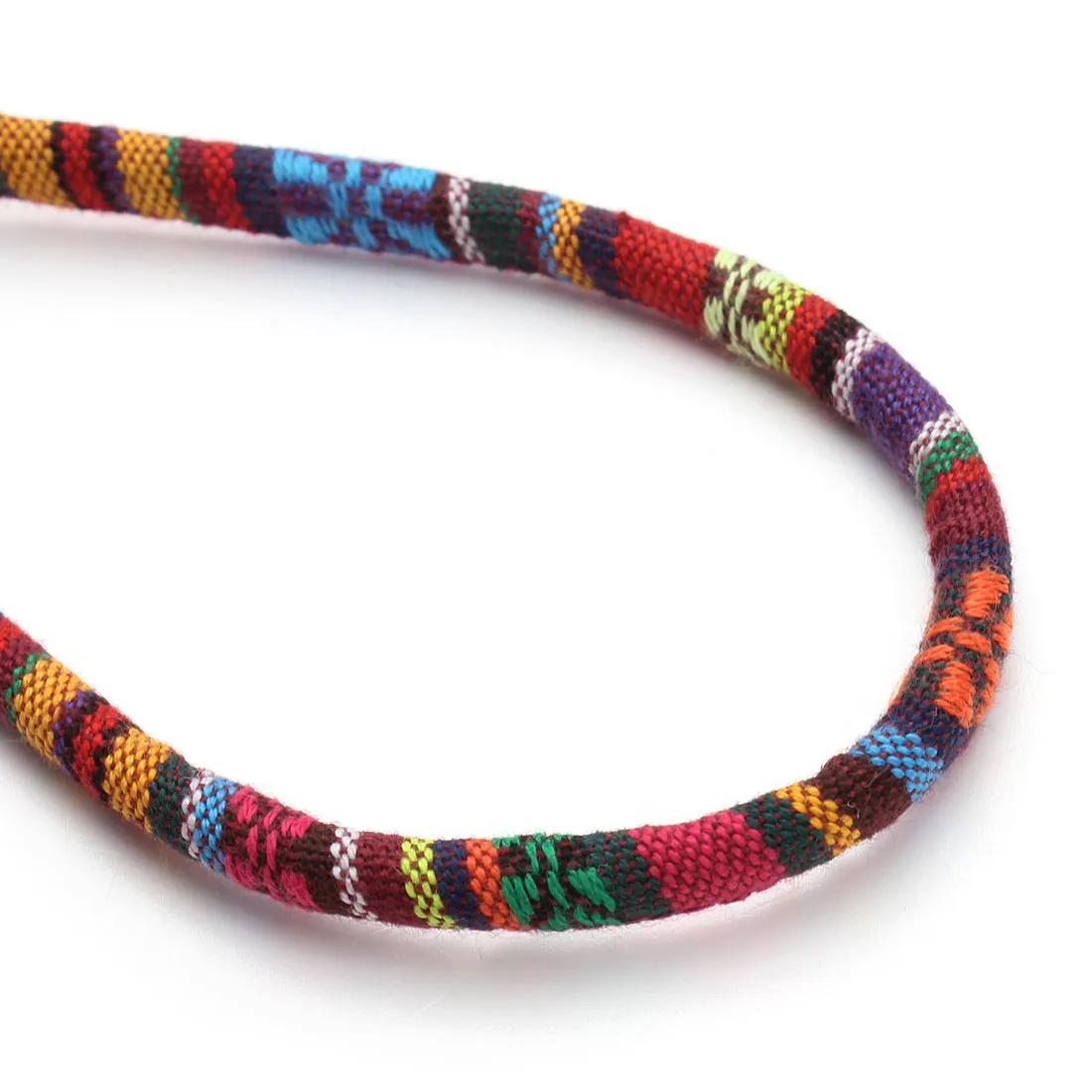 Cordões redondos de algodão para fazer ornamentos, corda colorida artesanal, estilo étnico, artesanato DIY, acessórios de vestuário, 6mm, 5 jardas por lote - Image 1