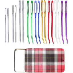 Conjunto de agulhas de lã de tapeçaria, Kit de agulhas sem corte de olhos grandes, cor aleatória, 18 pcs, 15 pcs - Image 1