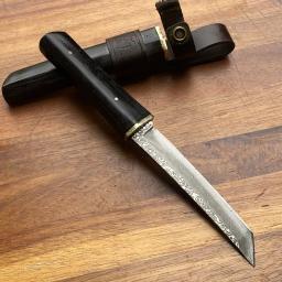 Damasco Aço Tanto Blade Mini Canivete com Ebony Handle, Ferramenta EDC portátil com Caixa de Presente, Estilo Japonês, Outdoor Camping, Novo - Image 2