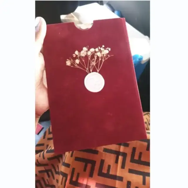 Envelope com Selo Personalizado para Flores Secas - 50 Unidades em Borgonha para Casamentos e Festas