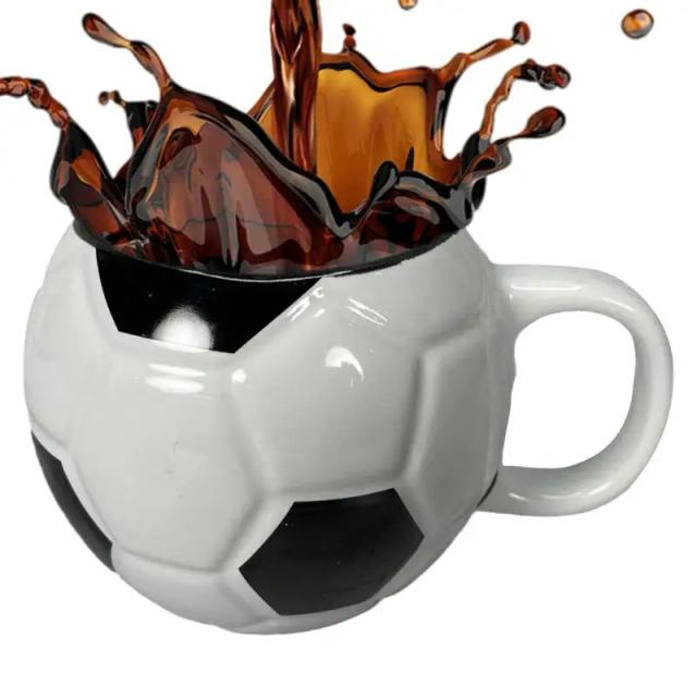 Caneca de Café Engraçada em Forma de Futebol, Ideal para Decoração e Uso Diário - Capacidade de 400ml