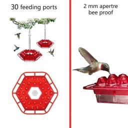 Alimentadores de beija-flor para pendurar ao ar livre, fácil de limpar e reabastecer, Alimentador de pássaros com poleiro e foço de formiga embutido - Image 6
