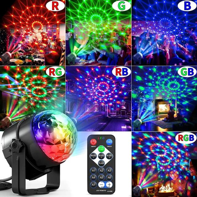 Luz de Festa RGB com Efeitos Strobe e Controle Remoto para Criar Ambientes Incríveis em Casa e em Eventos