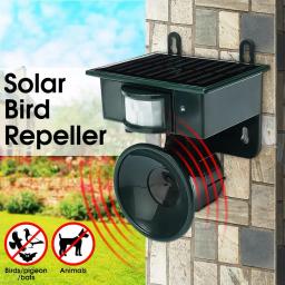 Repelente ultrassônico de animais, repelente de animais à prova d'água movido a energia solar ao ar livre com sensor de movimento, repelente de pássaros de pombo - Image 1