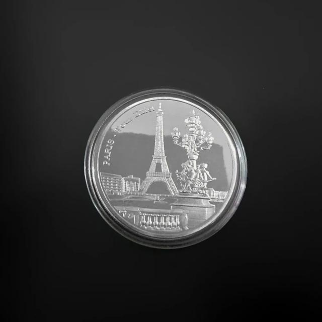 Coleção de Moedas Comemorativas da Torre Eiffel de Paris para Viagens