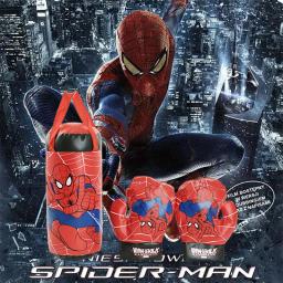 Mini conjunto de luvas e bolsa de boxe infantil, desenho animado de anime, brinquedo esportivo fofo, treinamento físico, aniversário, presente de natal para crianças, homem-aranha, menino, menina - Image 1