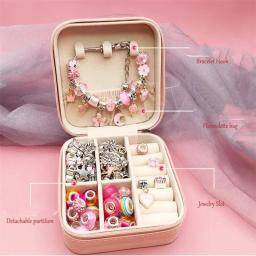 Kit de fazer jóias charme pulseira colar presente liga contas conjunto diy brinquedos para crianças pulseiras presentes aniversário para meninas 2023 - Image 3