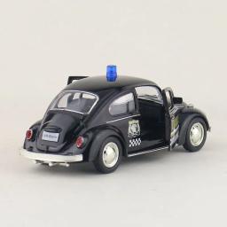 Volkswagen besouro polícia carro, clássico modelo de carro liga, brinquedo do metal, miniatura x7 escala, 1:32, 1:32 - Image 4
