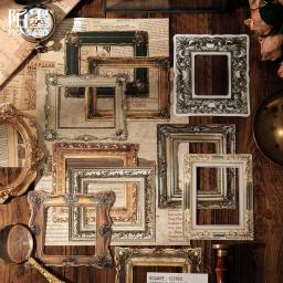 10 pçs estilo vintage adesivos decorativos conjunto sortidas quadro scrapbooking adesivos para diy artes planejador de artesanato diário caderno - Image 1