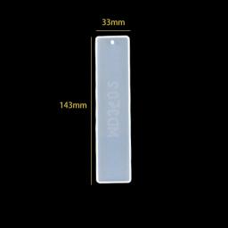 Silicone Bookmark Mold para DIY, resina fundição, incluindo penas, instrumento musical, retângulo - Image 2