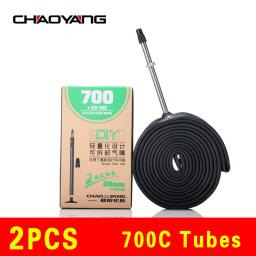 Tubo interno de bicicleta chaoyang, 2 peças, 700c 23c 25c 28c 35c 45c, câmera schrader presta, válvula, tubo interno de bicicleta de estrada, chambre air - Image 1