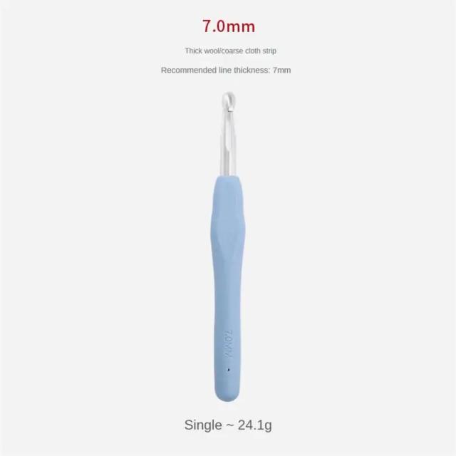 Agulhas de Alumínio para Crochê com Empunhadura Macia, Confortáveis e Coloridas, Tamanhos 2-10mm, Suprimentos de Costura