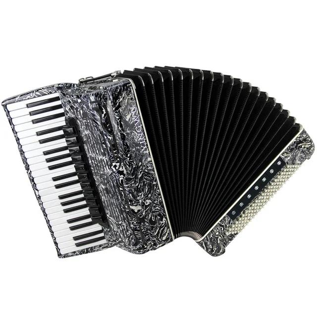 Acordeão Diatônico Parrot-Piano Profissional com 41 Teclas, 120 Vozes e 18 Registros - Fabricado na China