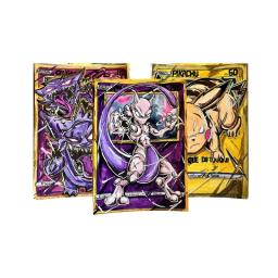 Cartas Colecionáveis Mewtwo Gengar, Personagens de Animação, Anime, Jogo Clássico, Toy Gift, Pocket Monsters, Estilo Pintura - Image 1