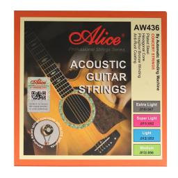 Alice-cordas antiferrugem da guitarra do revestimento, Folk acústico do bronze do fósforo, AW436, 10-47,11-52,12-52, 13-56 - Image 2