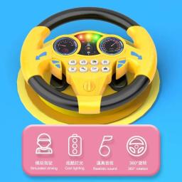 Infantil brilhante simulação volante brinquedos brinquedo das crianças educação precoce copilotos carrinho de volante brinquedos vocais - Image 3